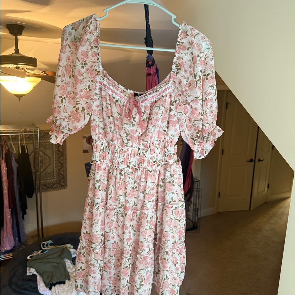 Trixxi Pink Floral Midi Dress